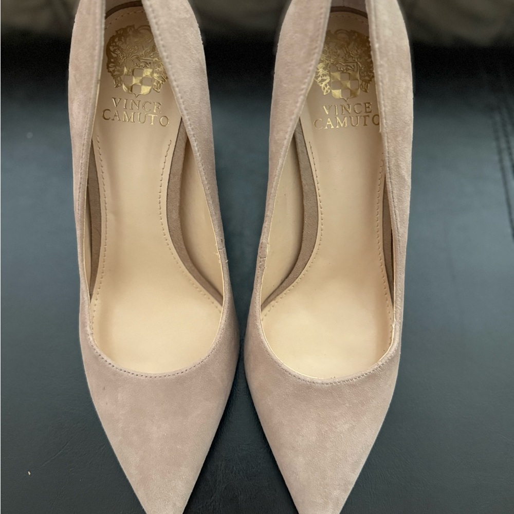 Vince Camuto Women's Beige Suede Heels